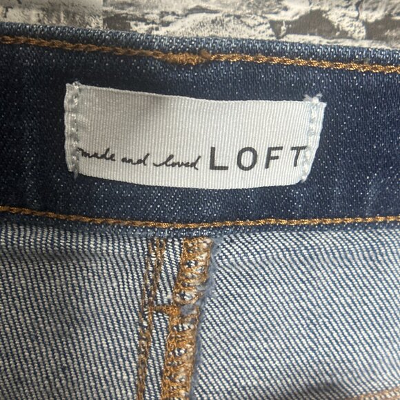 EUC LOFT " The Straight Crop " Dark Blue Jeans size 31/12 - Picture 8 of 14